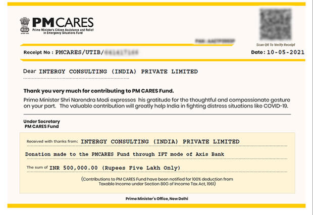 Intergy - PM Care Fund Donation
