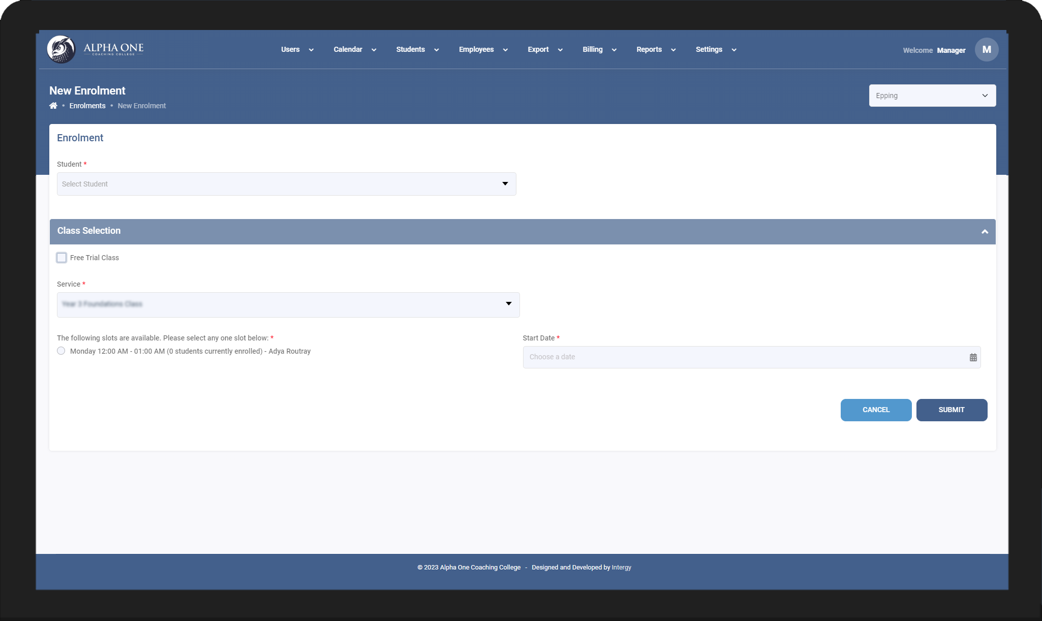 enrolments-screen