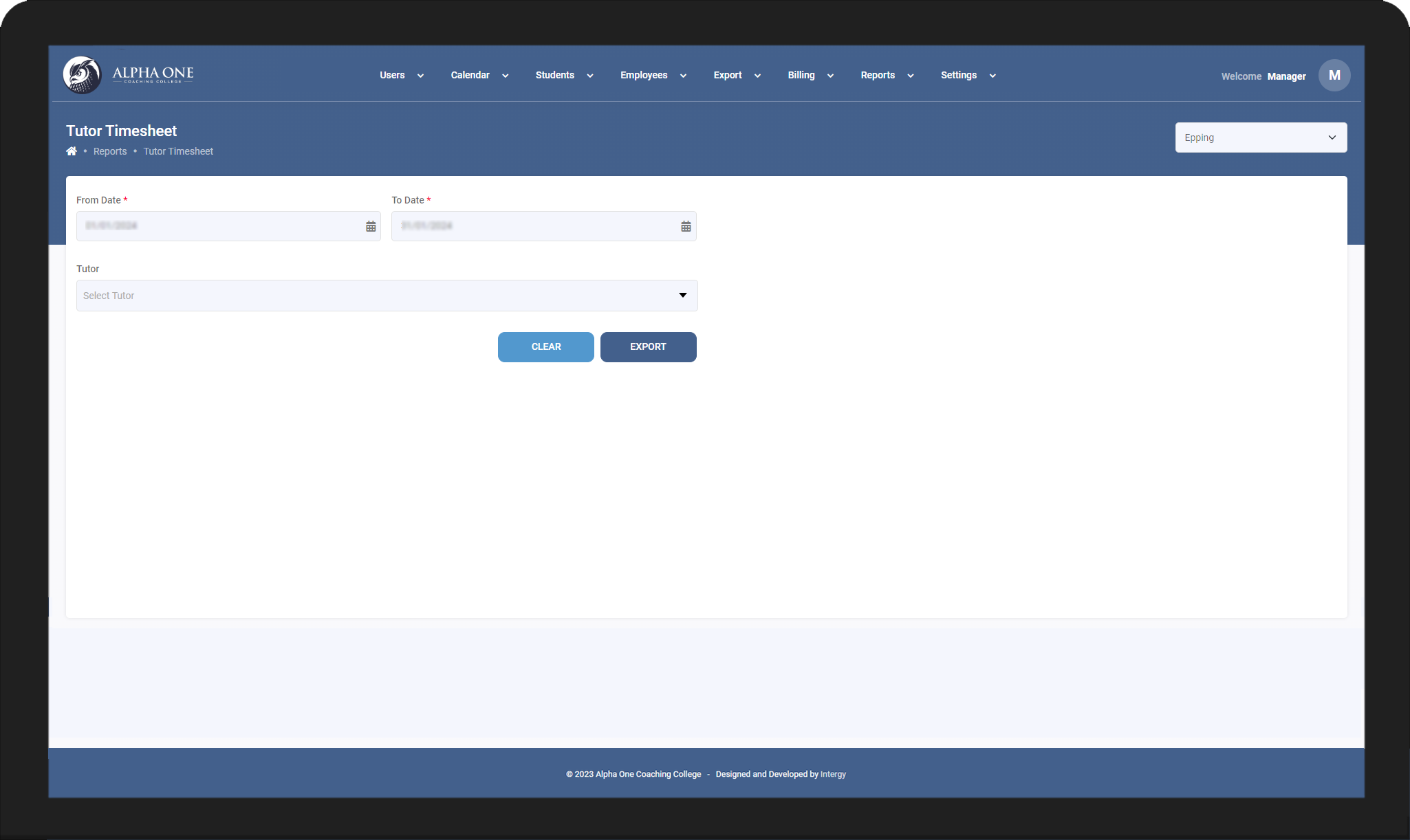 tutor-timesheet-screen